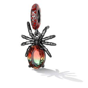 Sterling Silver with Black Plated Gold Black Widow Charm